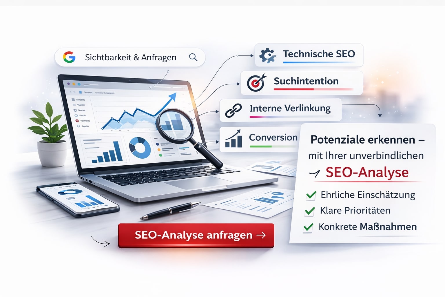 SEO-Analyse für bessere Google-Sichtbarkeit, klare Priorisierung und KI-Suchsysteme